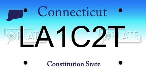 LA1C2T Connecticut License Plate