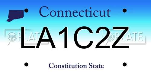 LA1C2Z Connecticut License Plate