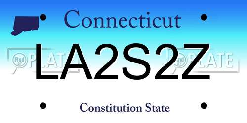 LA2S2Z Connecticut License Plate