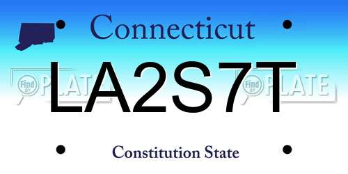 LA2S7T Connecticut License Plate