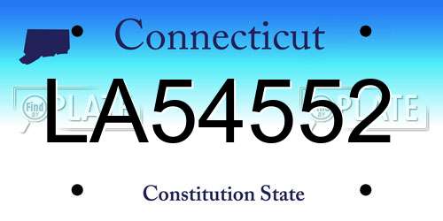 LA54552 Connecticut License Plate