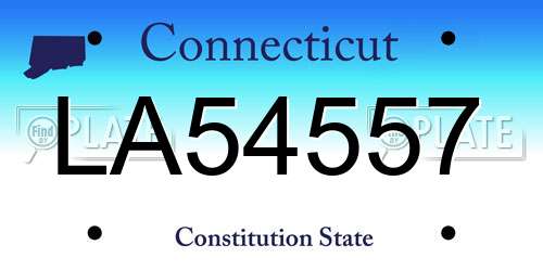 LA54557 Connecticut License Plate