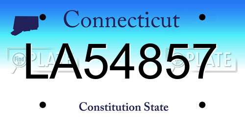 LA54857 Connecticut License Plate