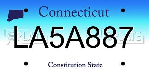 LA5A887 Connecticut License Plate