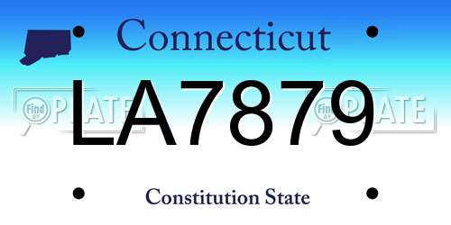 LA7879 Connecticut License Plate