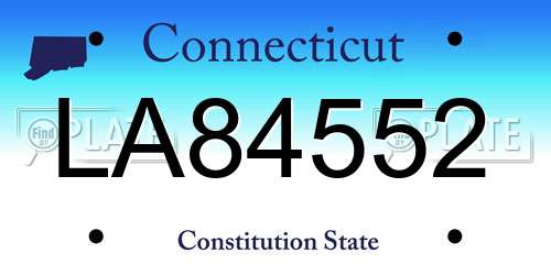 LA84552 Connecticut License Plate