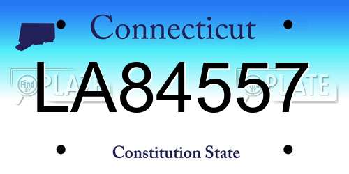 LA84557 Connecticut License Plate