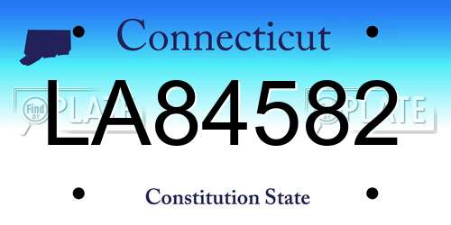 LA84582 Connecticut License Plate