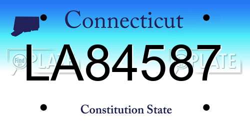 LA84587 Connecticut License Plate