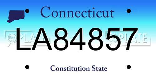 LA84857 Connecticut License Plate