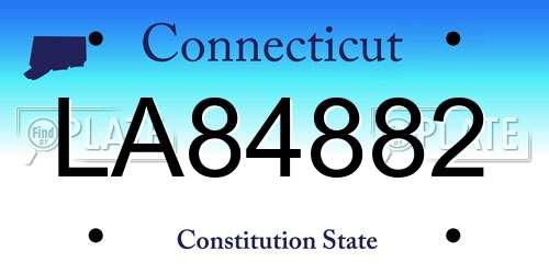 LA84882 Connecticut License Plate