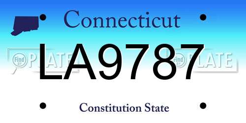 LA9787 Connecticut License Plate