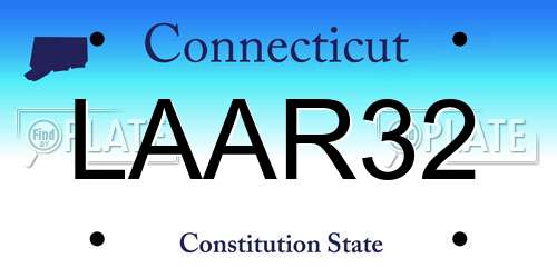 LAAR32 Connecticut License Plate
