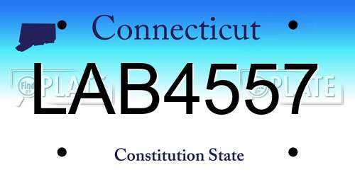 LAB4557 Connecticut License Plate