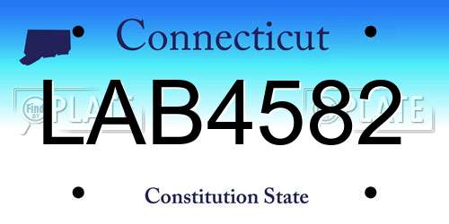 LAB4582 Connecticut License Plate