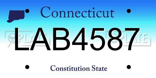 LAB4587 Connecticut License Plate