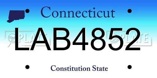 LAB4852 Connecticut License Plate