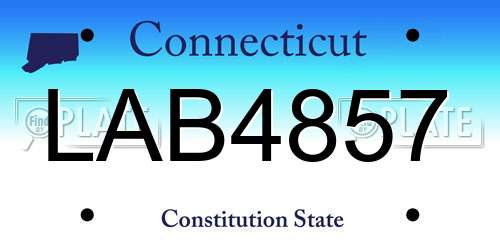 LAB4857 Connecticut License Plate