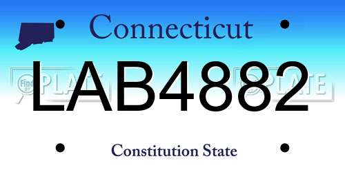 LAB4882 Connecticut License Plate
