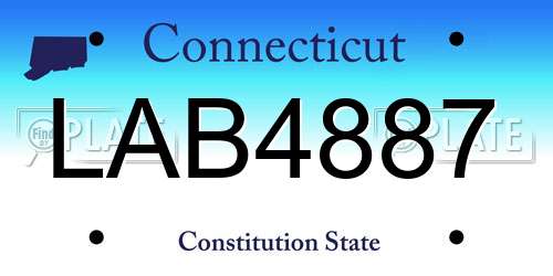LAB4887 Connecticut License Plate