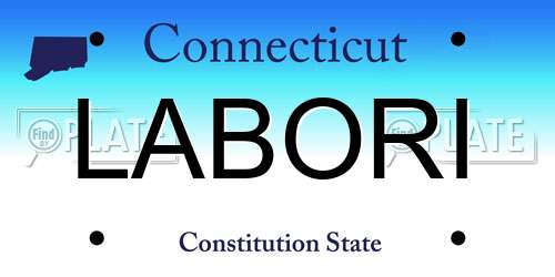 LABORI Connecticut License Plate