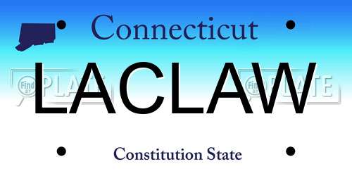LACLAW Connecticut License Plate