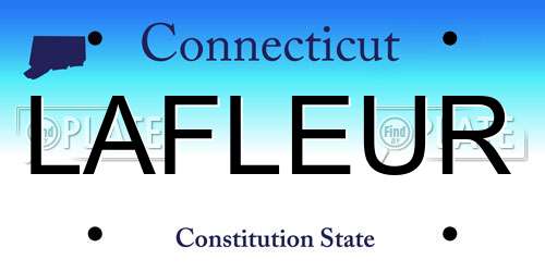 LAFLEUR Connecticut License Plate