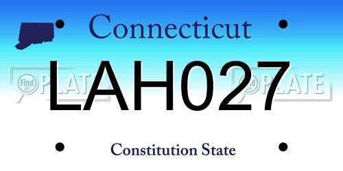 LAH027 Connecticut License Plate