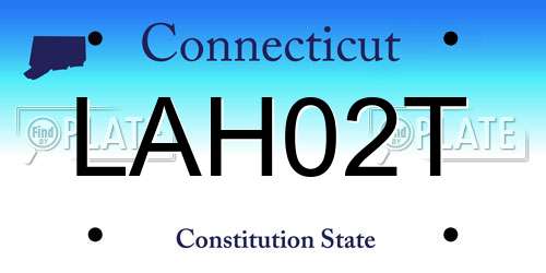 LAH02T Connecticut License Plate