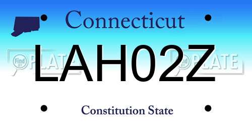LAH02Z Connecticut License Plate