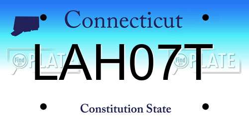 LAH07T Connecticut License Plate