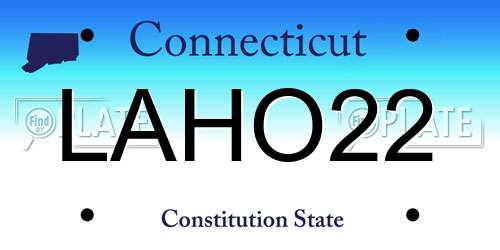 LAHO22 Connecticut License Plate