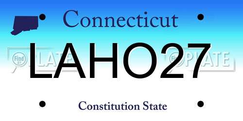 LAHO27 Connecticut License Plate