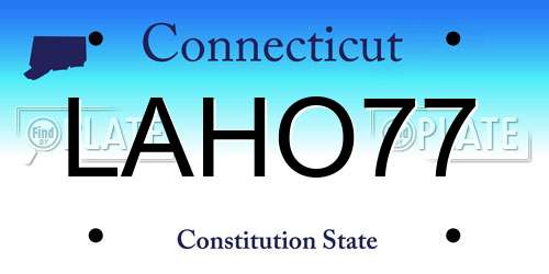 LAHO77 Connecticut License Plate