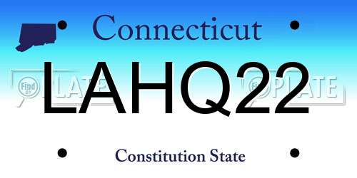LAHQ22 Connecticut License Plate