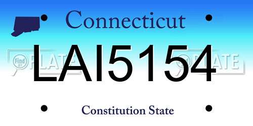 LAI5154 Connecticut License Plate