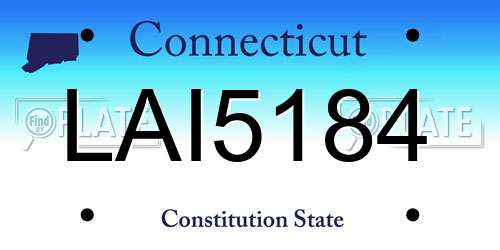 LAI5184 Connecticut License Plate
