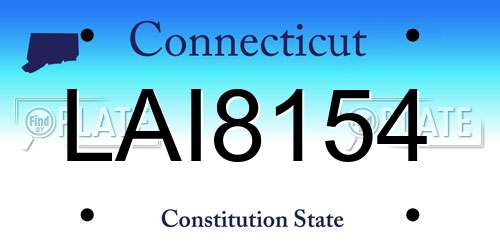 LAI8154 Connecticut License Plate
