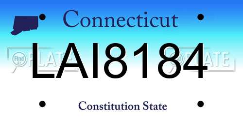 LAI8184 Connecticut License Plate