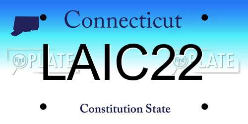 LAIC22 Connecticut License Plate