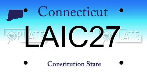 LAIC27 Connecticut License Plate