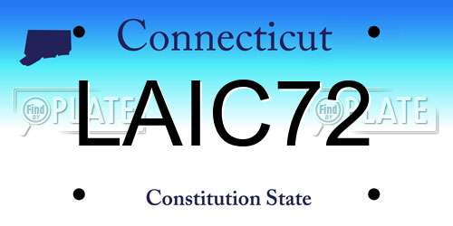 LAIC72 Connecticut License Plate
