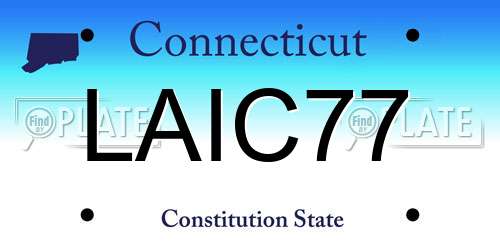 LAIC77 Connecticut License Plate