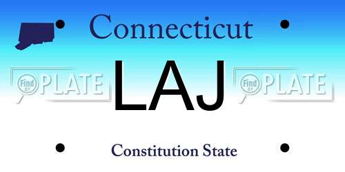 LAJ Connecticut License Plate