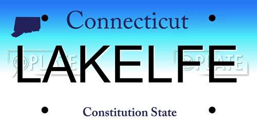 LAKELFE Connecticut License Plate