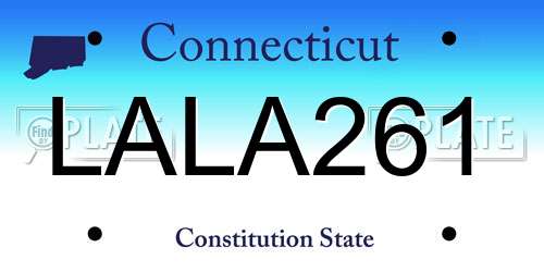 LALA261 Connecticut License Plate