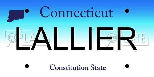 LALLIER Connecticut License Plate