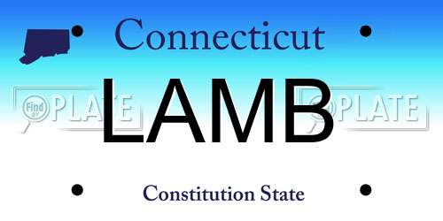 LAMB Connecticut License Plate