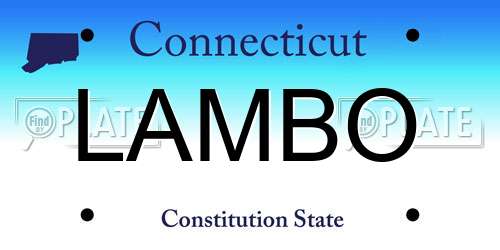 LAMBO Connecticut License Plate