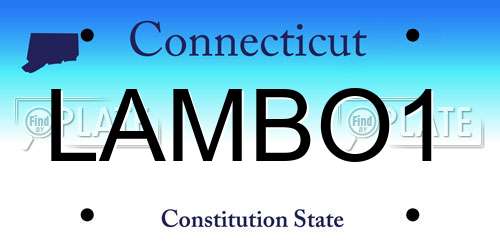 LAMBO1 Connecticut License Plate